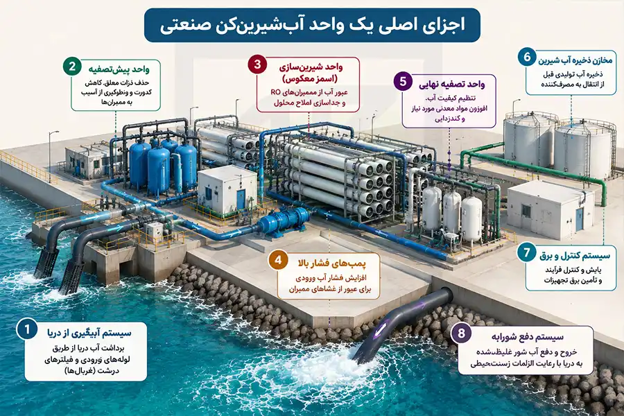 فرایند ساخت آب شیرین صنعتی کن در سواحل جنوبی