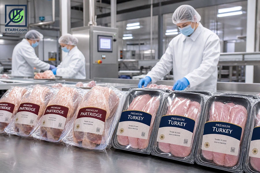 طرح پرورش و بسته بندی گوشت کبک و بوقلمون